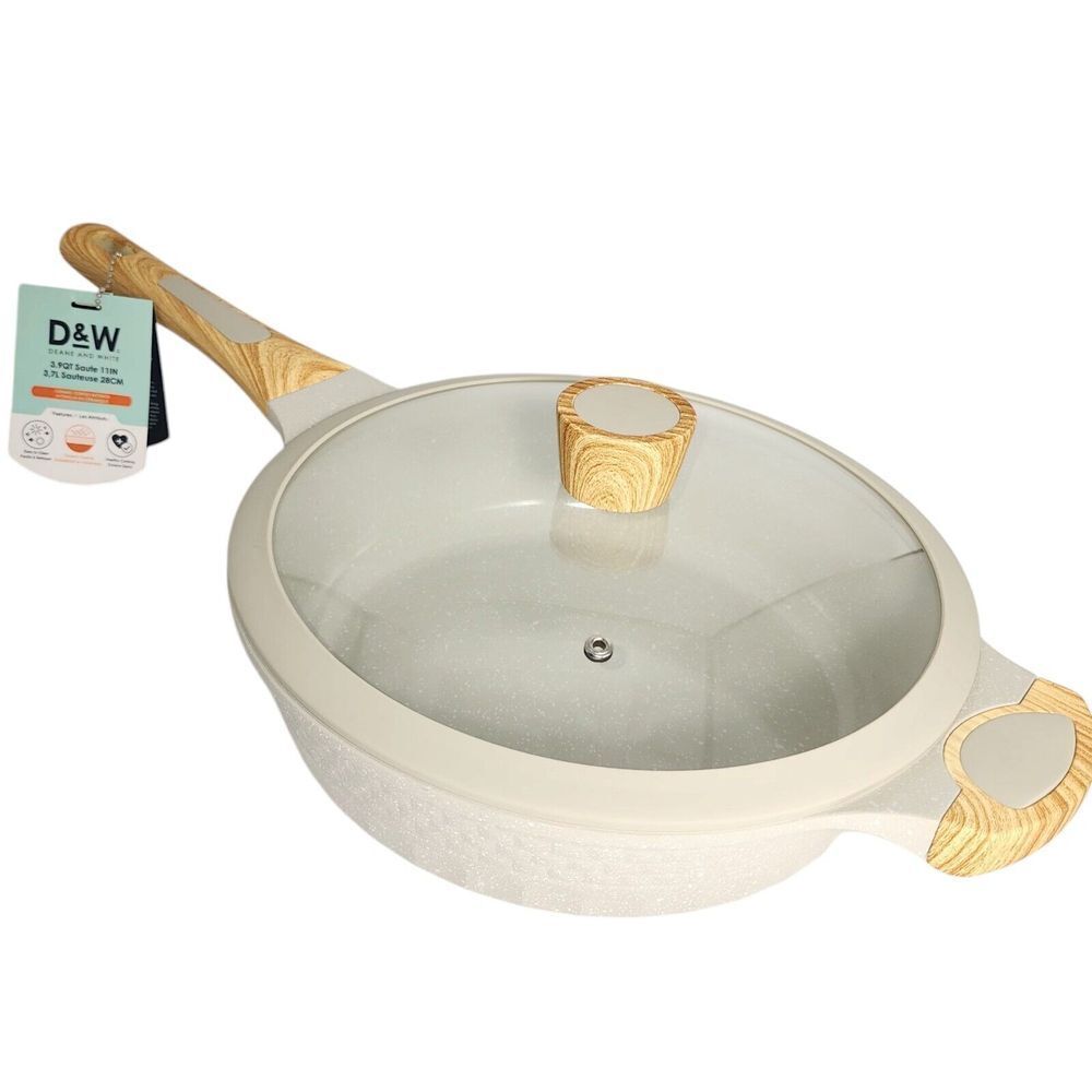 D&W Deane And White Cookware 11" Nonstick Ceramic Saute Frying Pan Skillet 3.9Qt